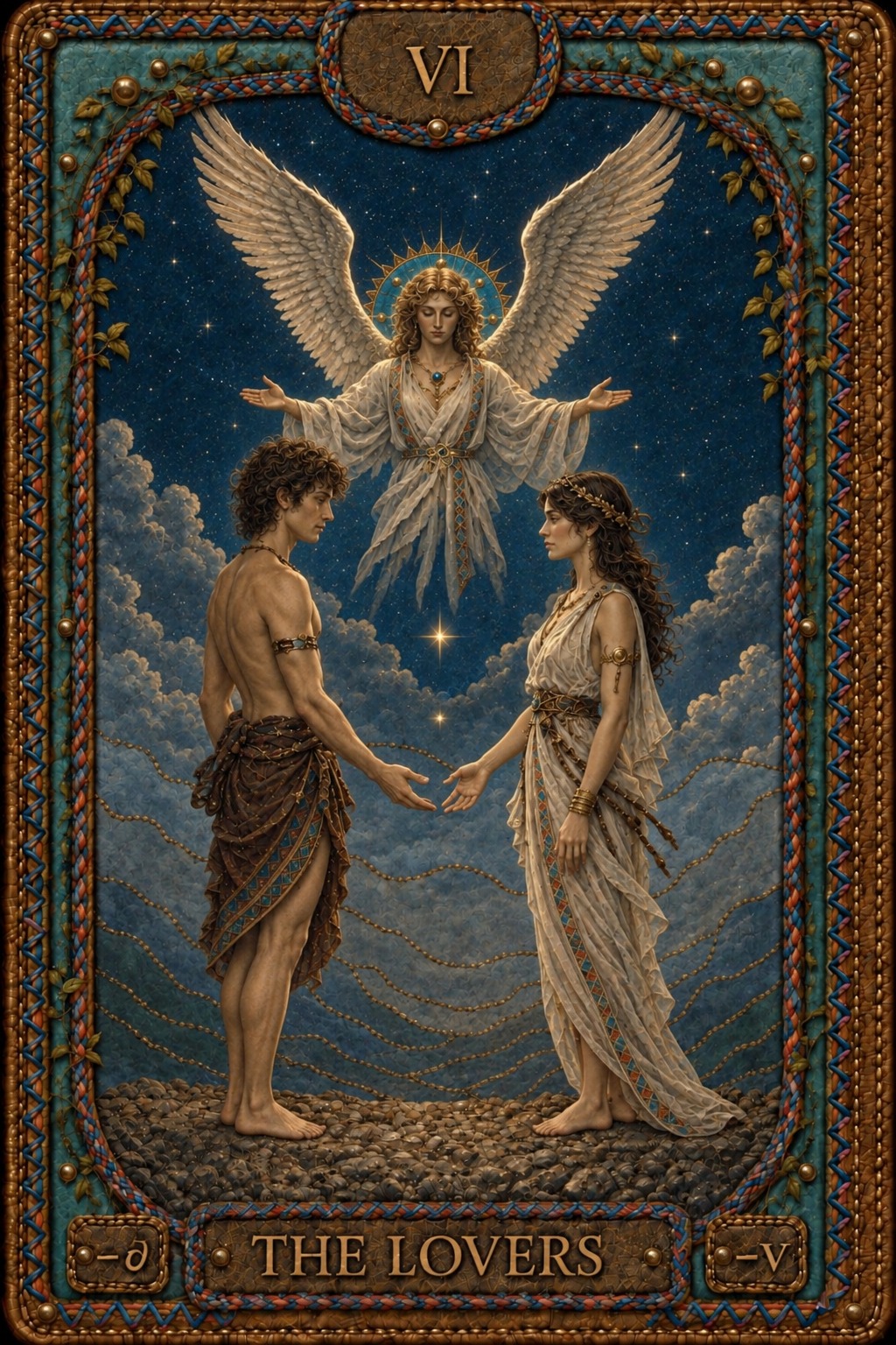 Les Amoureux — carte de Tarot originale de Pavel Medvedev